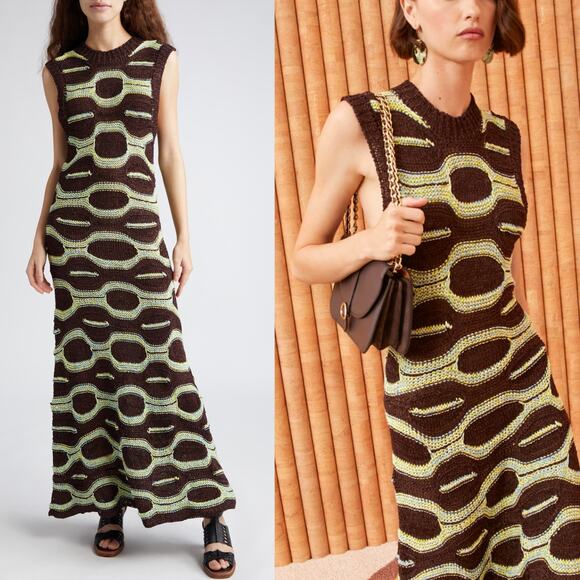 Ulla Johnson Arabella Knit Maxi Dress Women 0 Brown Laguna Sleeveless Ribbed - Picture 6 of 16